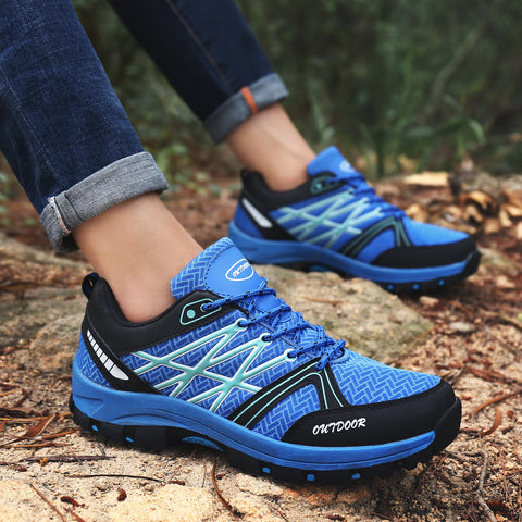 Blue Men Hiking Shoes Outdoor